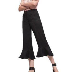 Anthropologie elevenses Morena Ruffled Crop Flare Pants